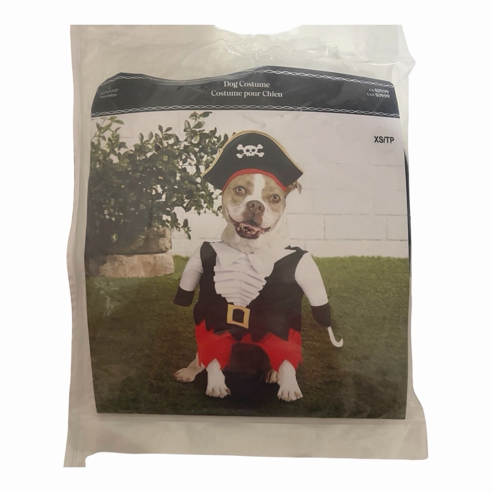 Ashland Pirate Dog Costume - Black and Red XS Extra Small
